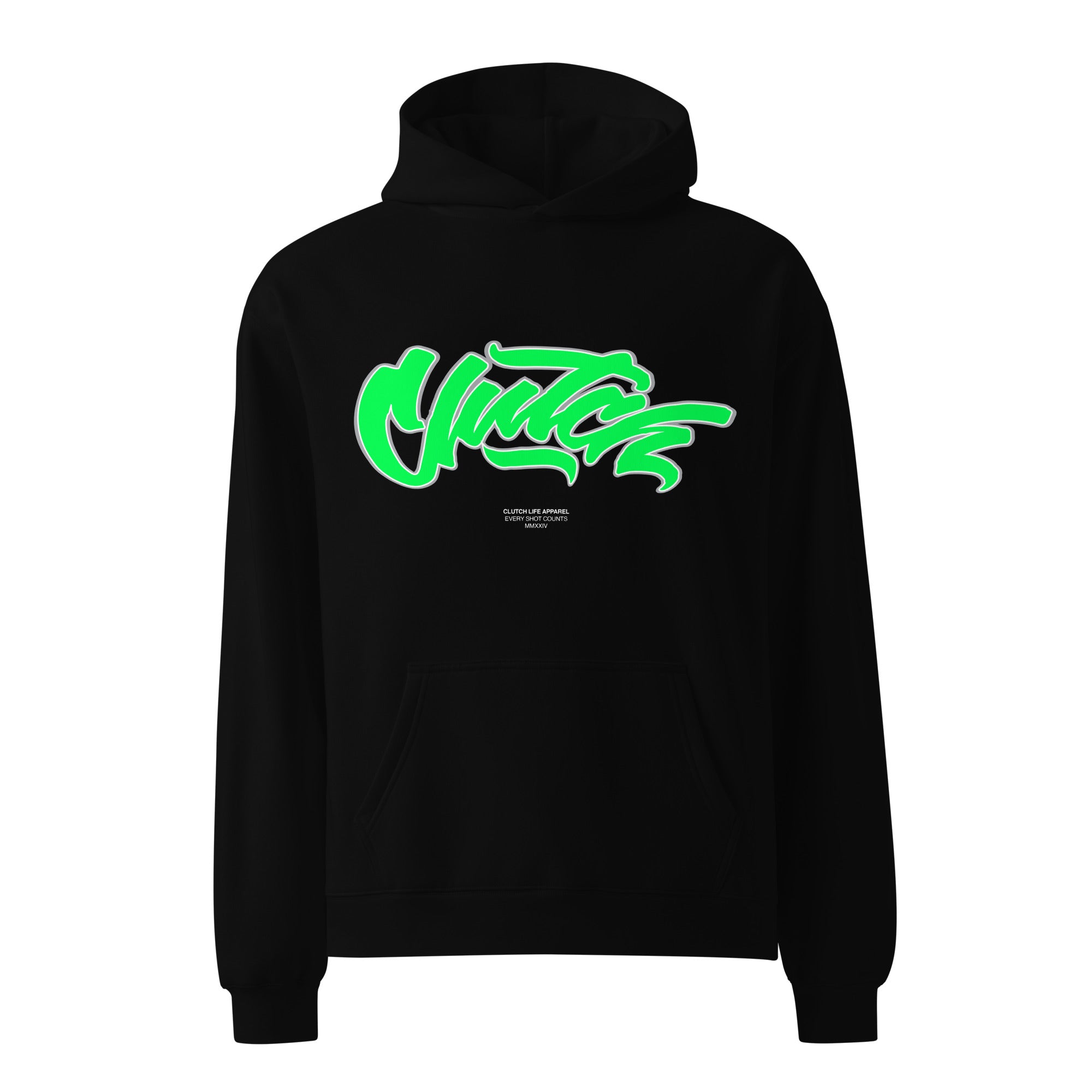 Clutch Script Hoodie Black/Razr Green